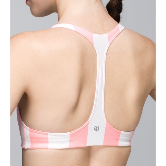 LULULEMON Arise Pink Stripe Sports Bra NWT 1296 - Picture 2 of 8